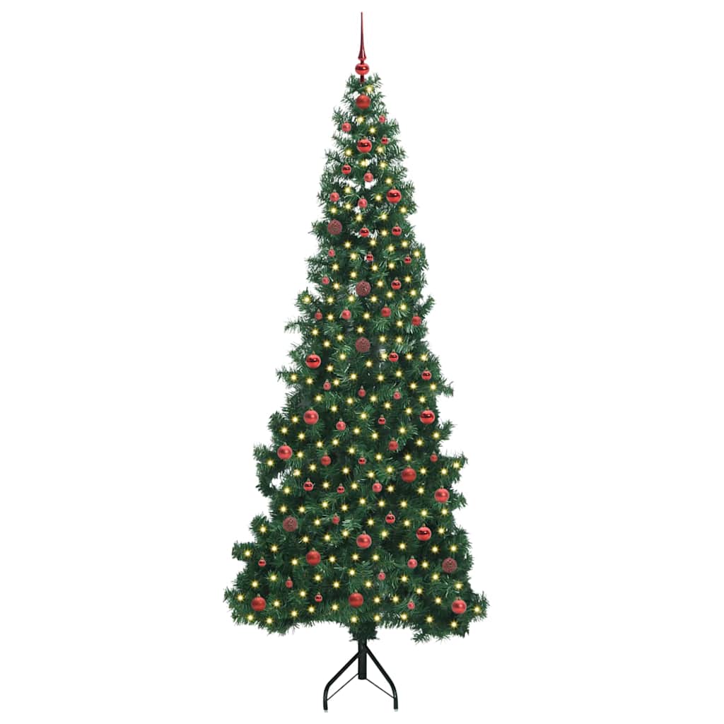 Corner Artificial Christmas Tree Green 240 cm PVC and Metal