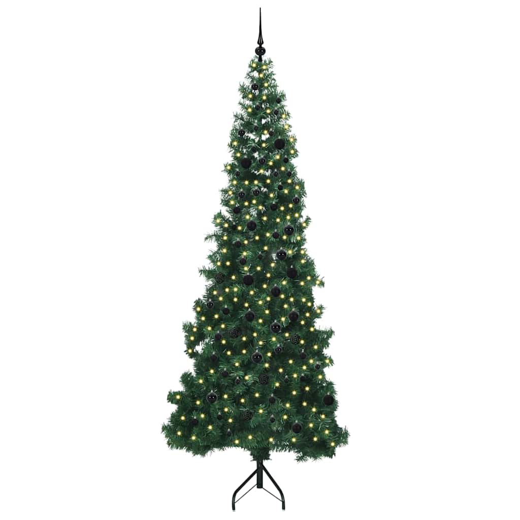 Corner Artificial Christmas Tree Green 240 cm PVC and Metal