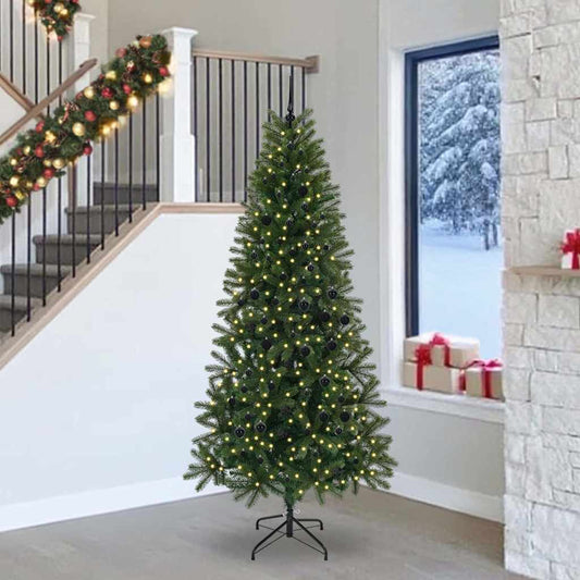 Artificial Christmas Tree with 300 LEDs Green 240 cm PE and PVC