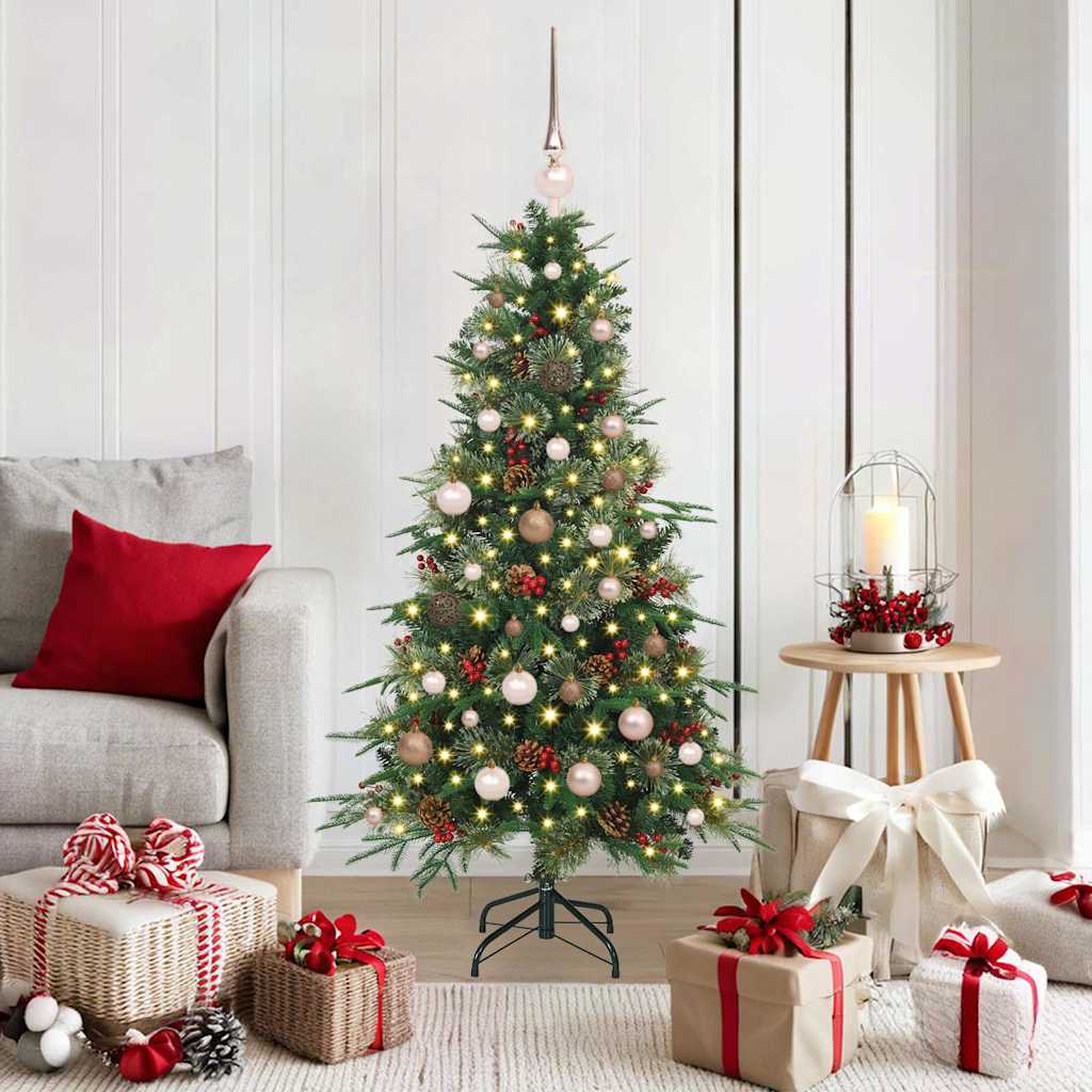 Artificial Hinged Christmas Tree Green 150 cm PE and PVC