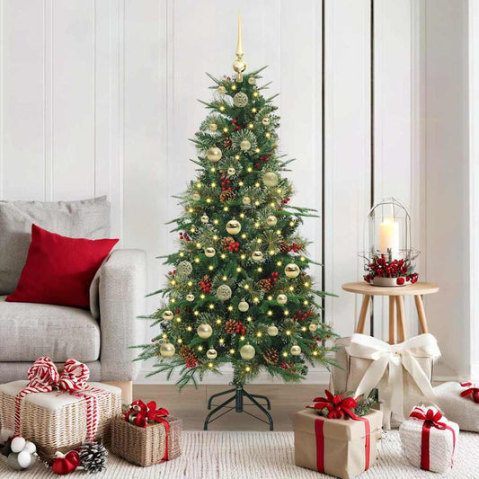 Artificial Hinged Christmas Tree Green 150 cm PE and PVC
