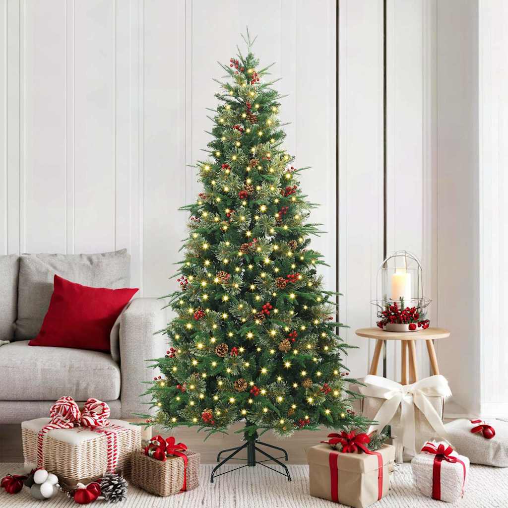 Artificial Hinged Christmas Tree Green 180 cm PE and PVC