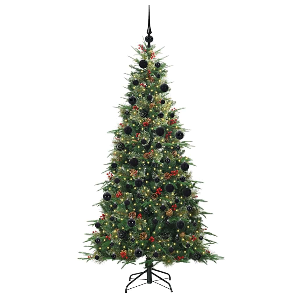 Artificial Hinged Christmas Tree Green 210 cm PE and PVC