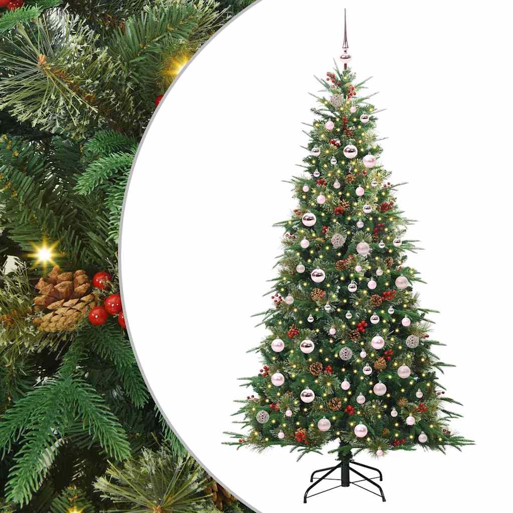 Artificial Hinged Christmas Tree Green 210 cm PE and PVC
