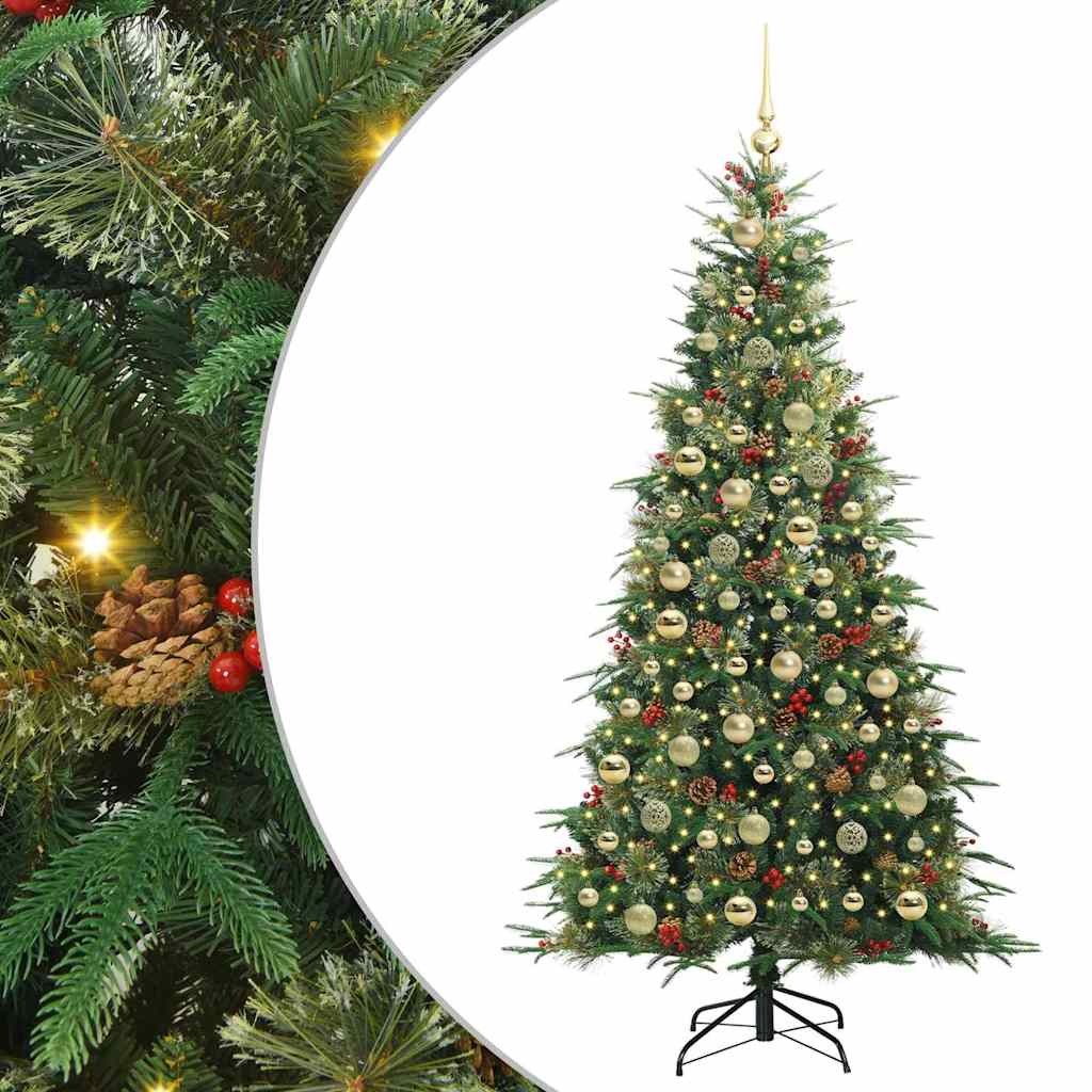 Artificial Hinged Christmas Tree Green 210 cm PE and PVC