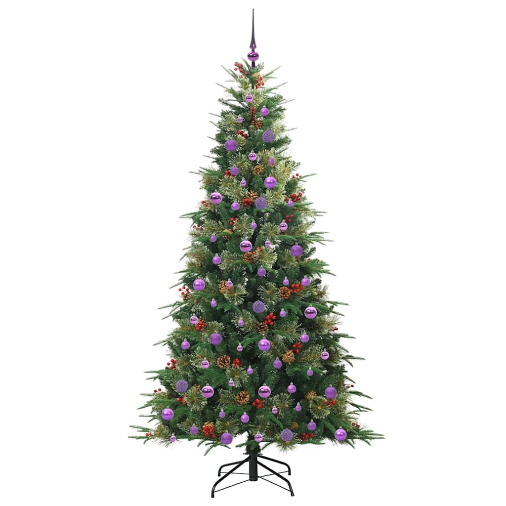 Artificial Hinged Christmas Tree Green 210 cm PE and PVC