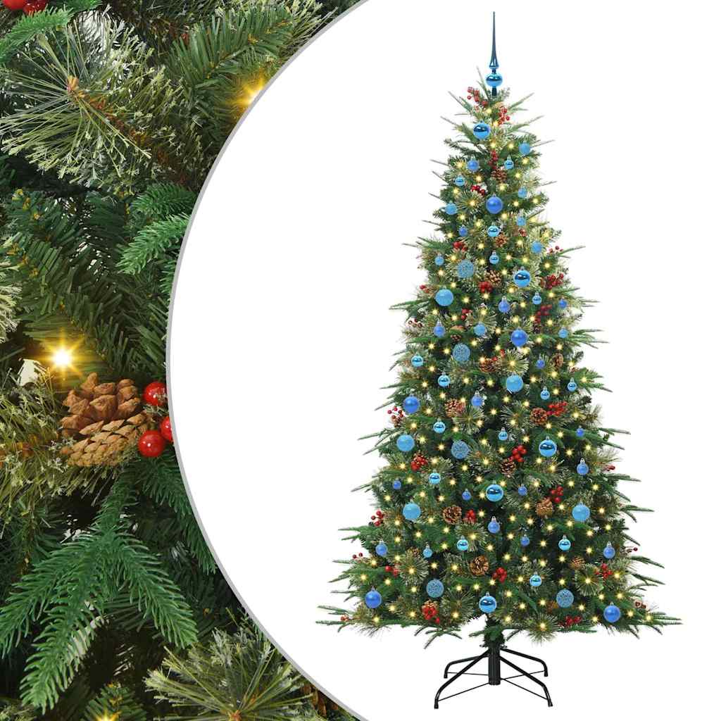 Artificial Hinged Christmas Tree Green 210 cm PE and PVC