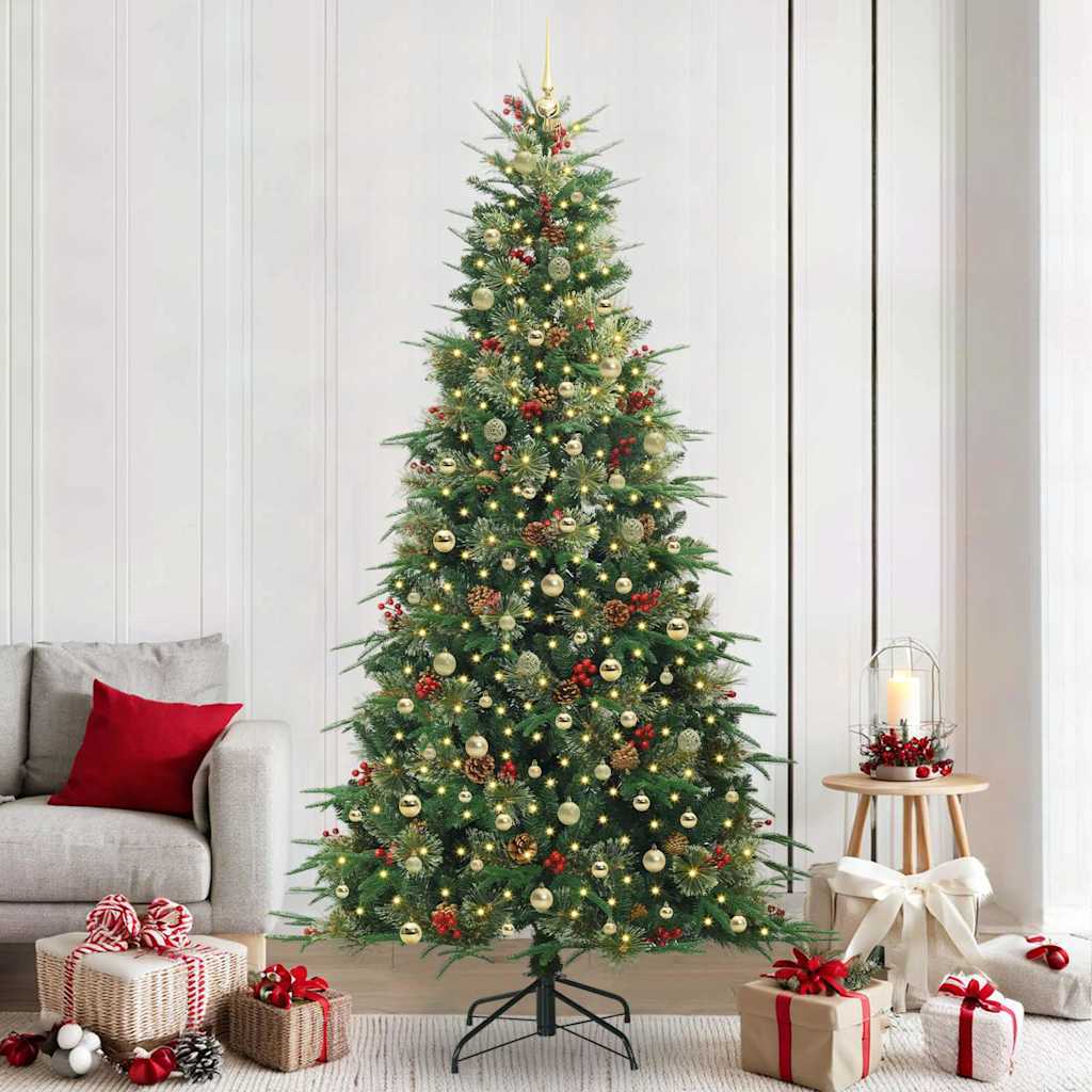 Artificial Hinged Christmas Tree Green 240 cm PE and PVC