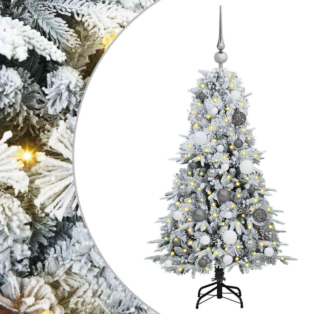 Artificial Hinged Christmas Tree Green and white 120 cm
