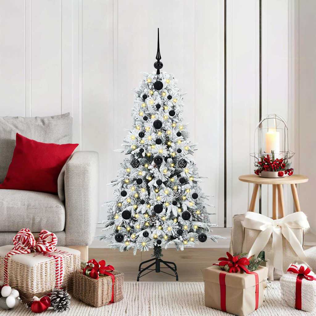 Artificial Hinged Christmas Tree White 120 cm PE and PVC