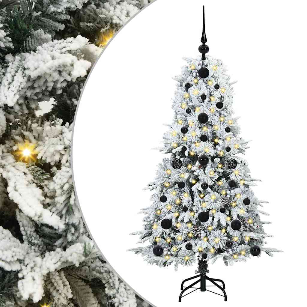 Artificial Hinged Christmas Tree White 120 cm PE and PVC