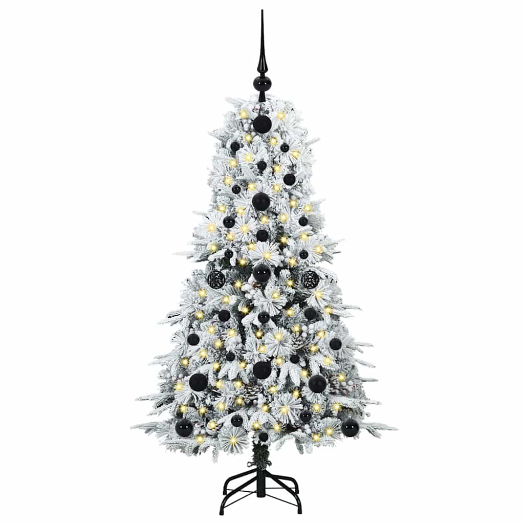 Artificial Hinged Christmas Tree White 120 cm PE and PVC