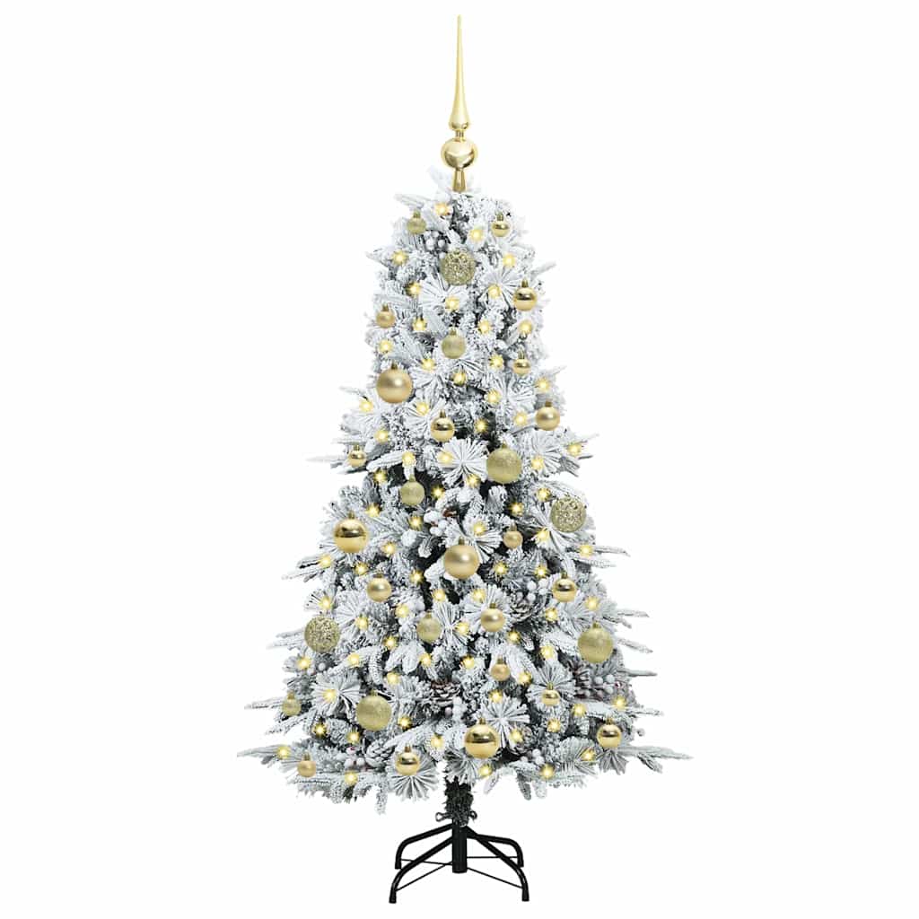 Artificial Hinged Christmas Tree White 120 cm PE and PVC
