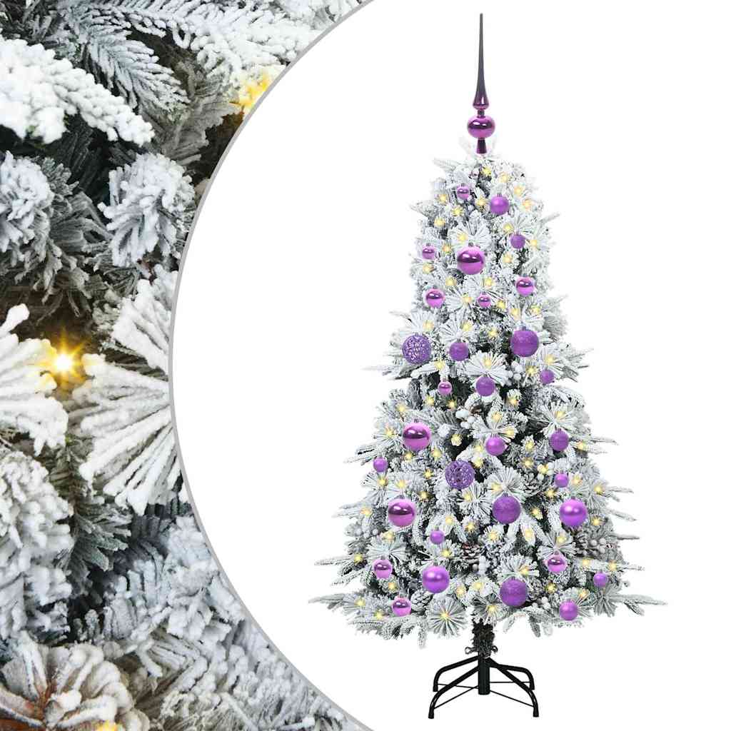Artificial Hinged Christmas Tree White 120 cm PE and PVC