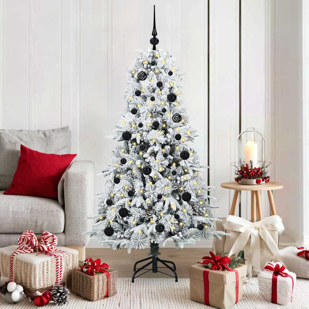 Artificial Hinged Christmas Tree White 150 cm PE and PVC