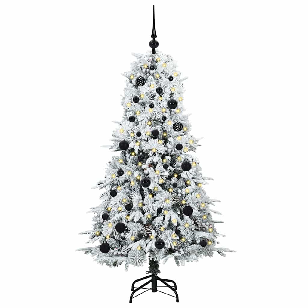 Artificial Hinged Christmas Tree White 150 cm PE and PVC