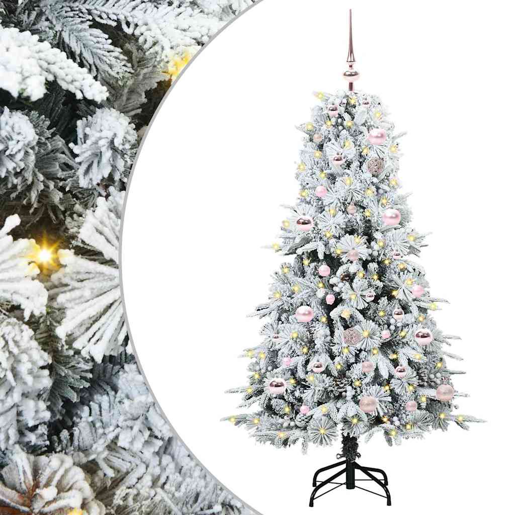 Artificial Hinged Christmas Tree White 150 cm PE and PVC