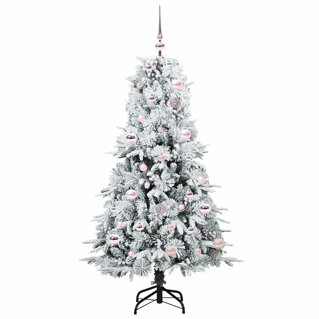 Artificial Hinged Christmas Tree White 150 cm PE and PVC