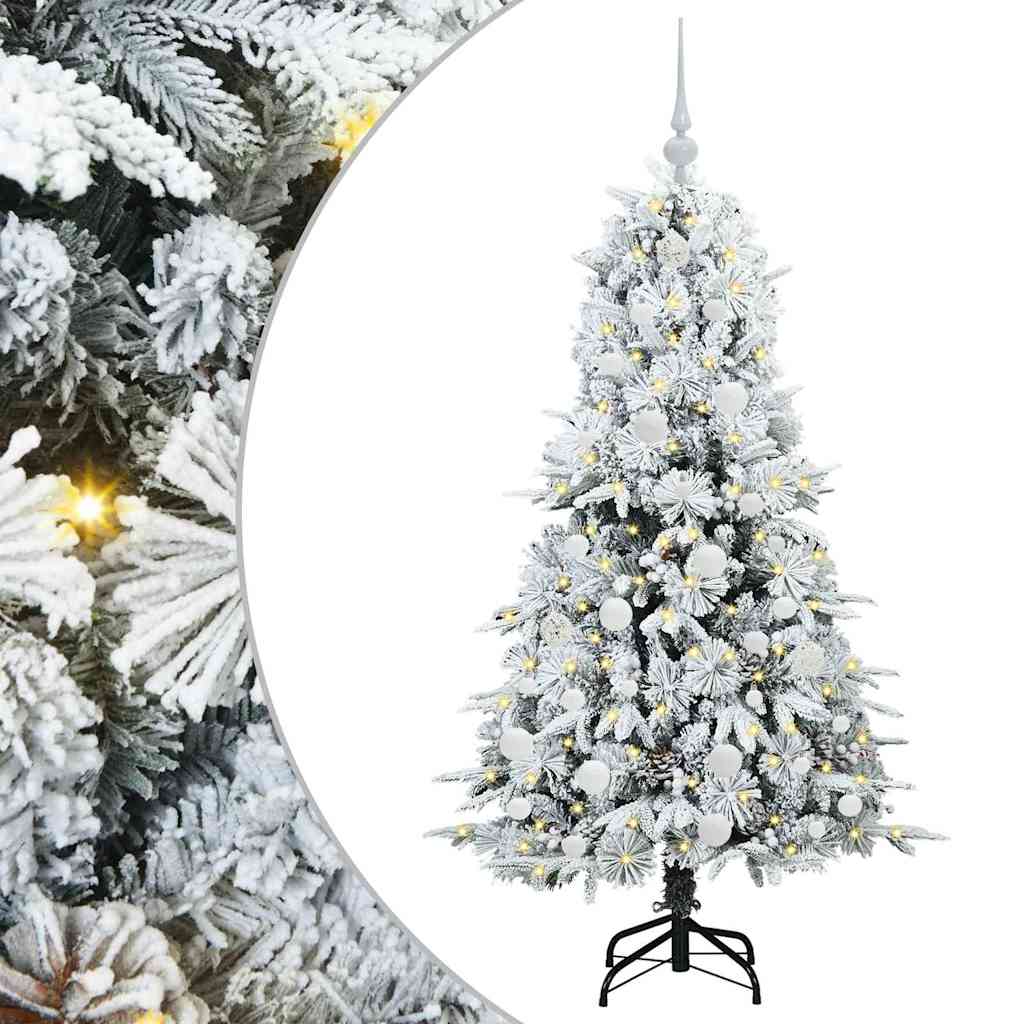 Artificial Hinged Christmas Tree White 150 cm PE and PVC