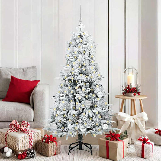 Artificial Hinged Christmas Tree White 150 cm PE and PVC