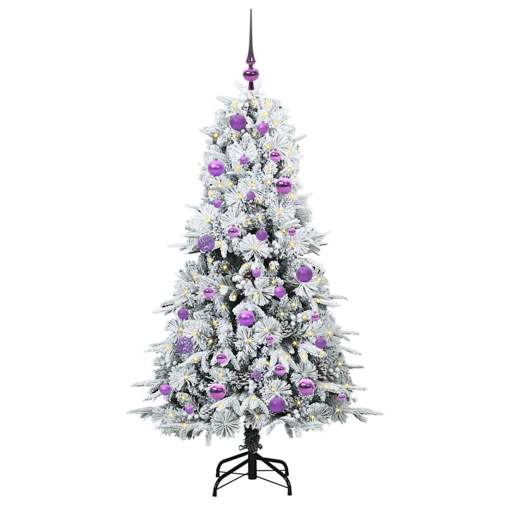 Artificial Hinged Christmas Tree White 150 cm PE and PVC