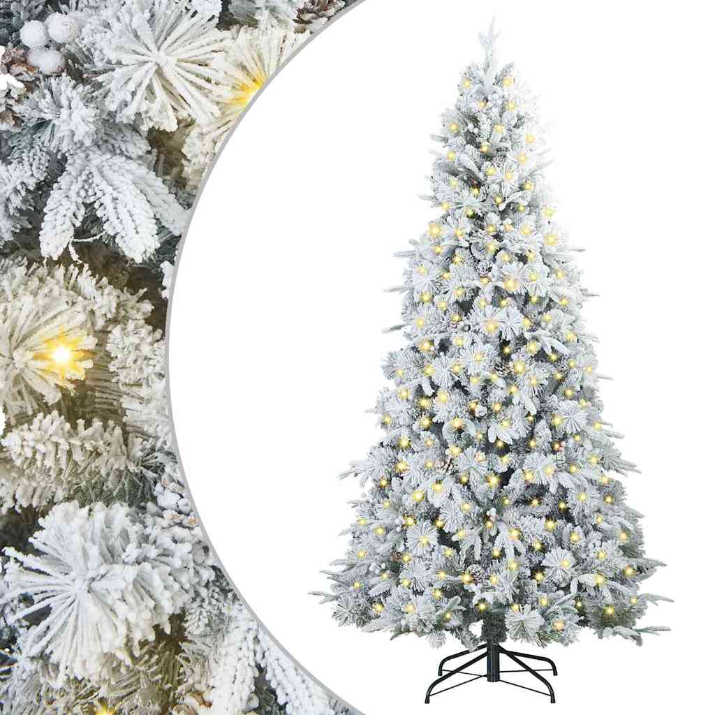 Artificial Hinged Christmas Tree White 180 cm PE and PVC
