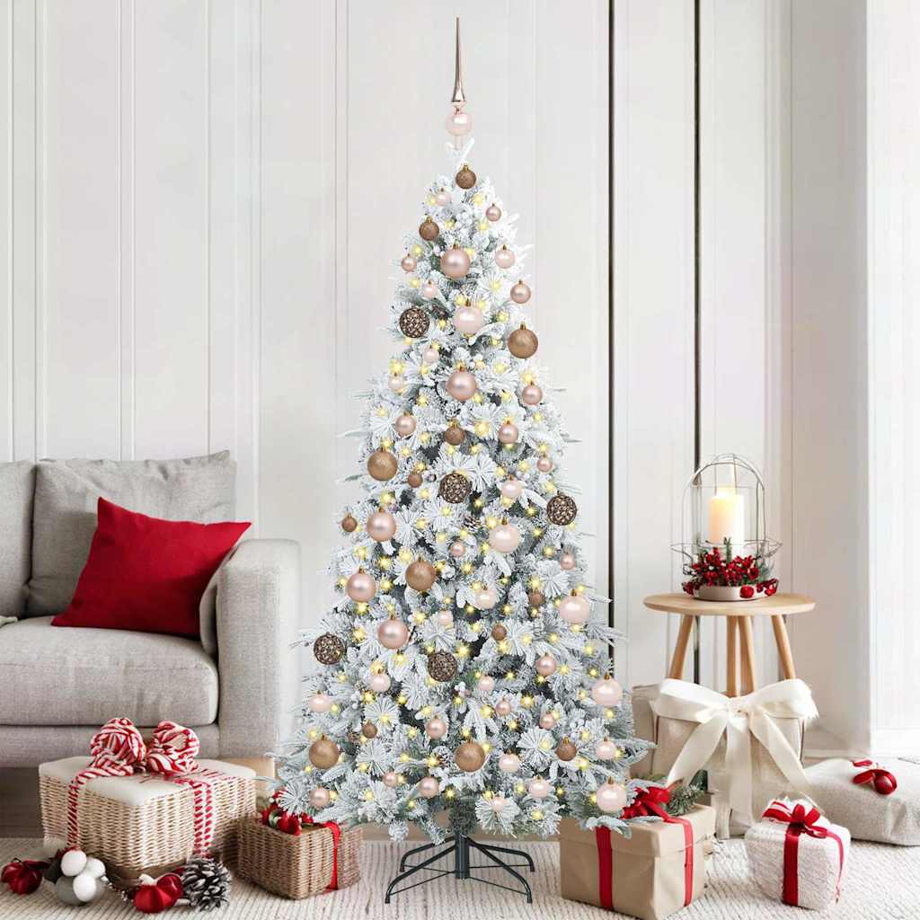 Artificial Hinged Christmas Tree White 180 cm PE and PVC