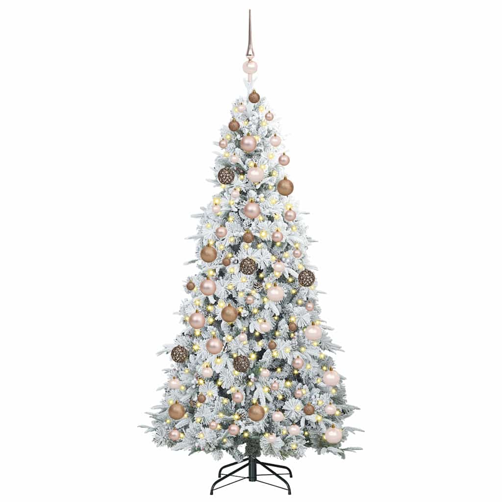 Artificial Hinged Christmas Tree White 180 cm PE and PVC