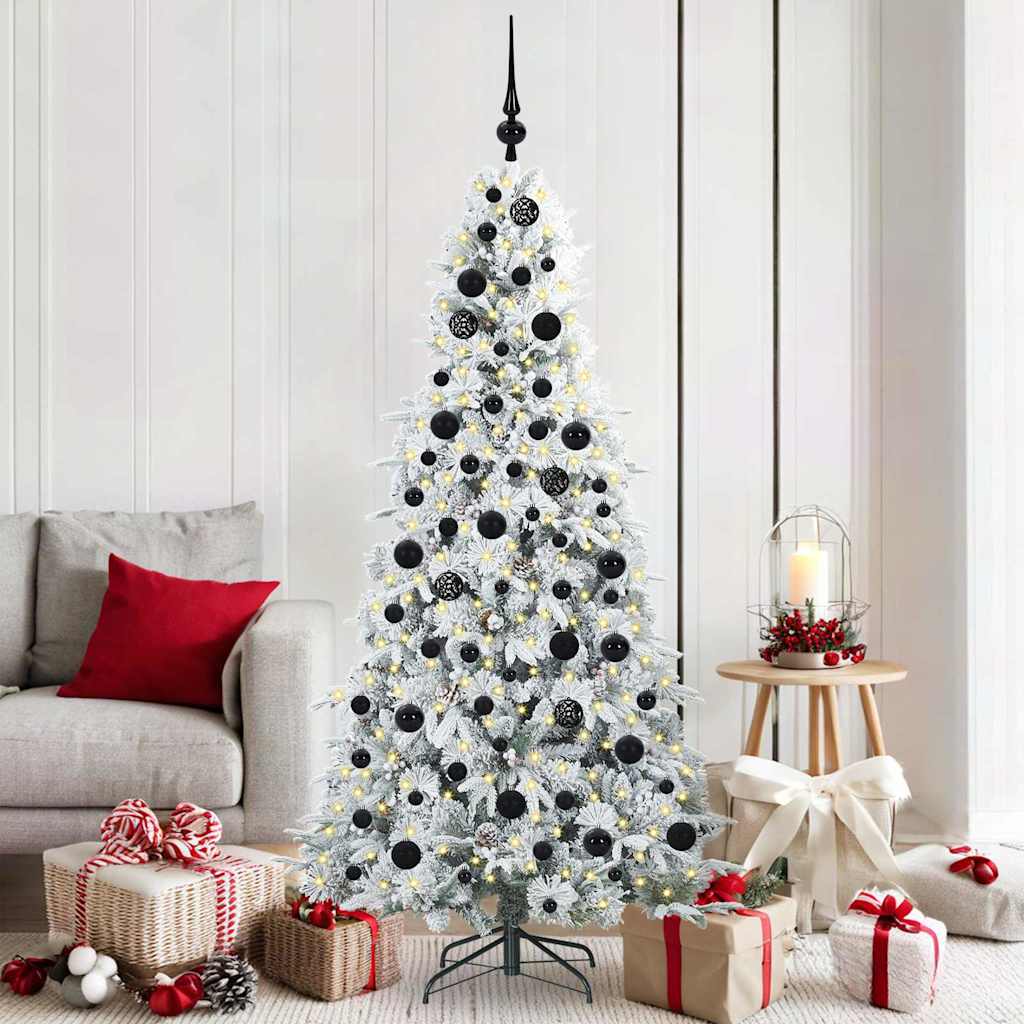Artificial Hinged Christmas Tree White 180 cm PE and PVC