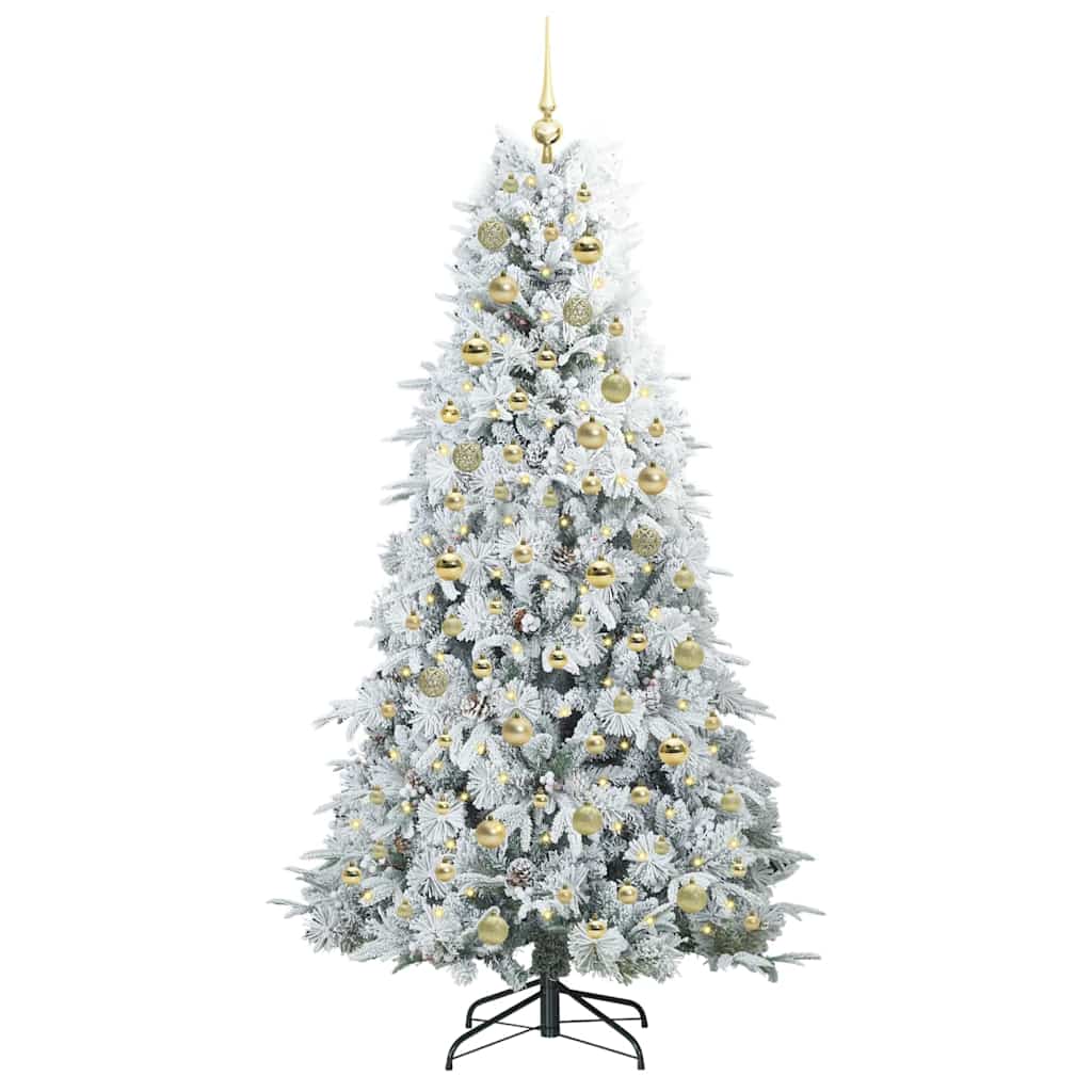 Artificial Hinged Christmas Tree Green and white 180 cm