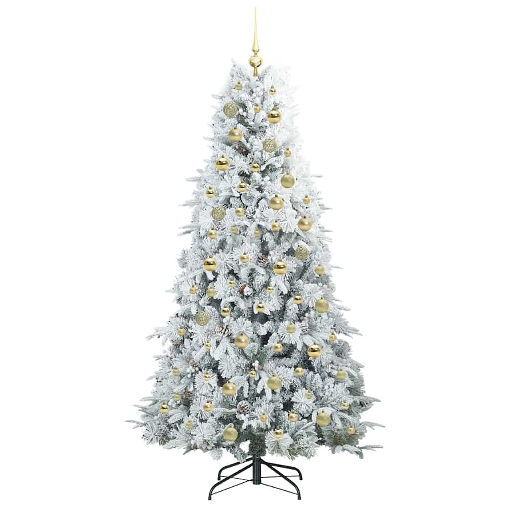 Artificial Hinged Christmas Tree Green and white 180 cm