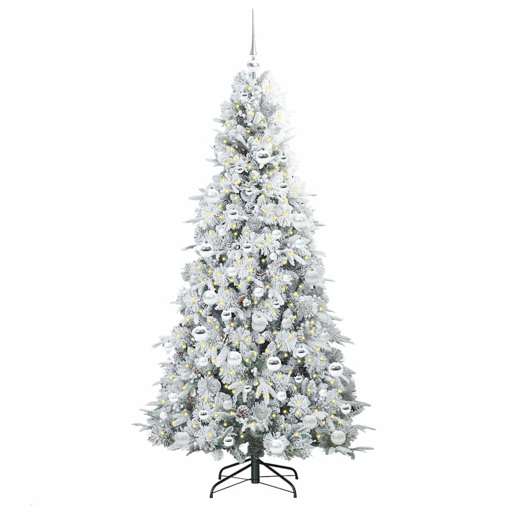 Artificial Hinged Christmas Tree Green and white 180 cm