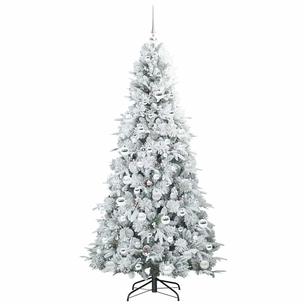 Artificial Hinged Christmas Tree Green and white 180 cm