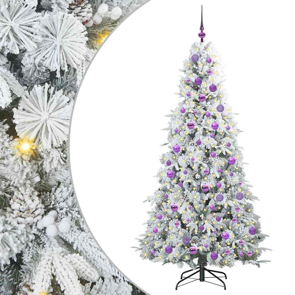 Artificial Hinged Christmas Tree White 180 cm PE and PVC