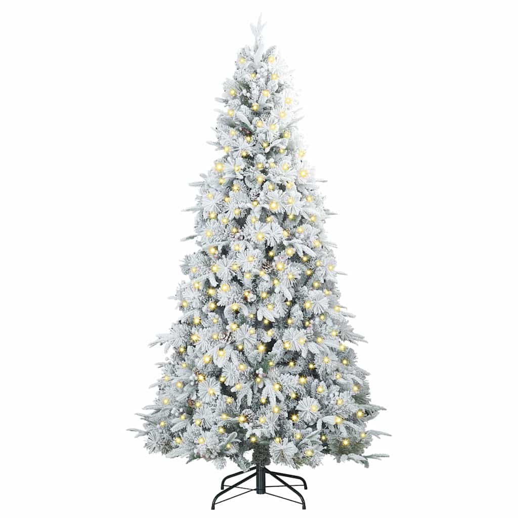 Artificial Hinged Christmas Tree White 210 cm PE and PVC