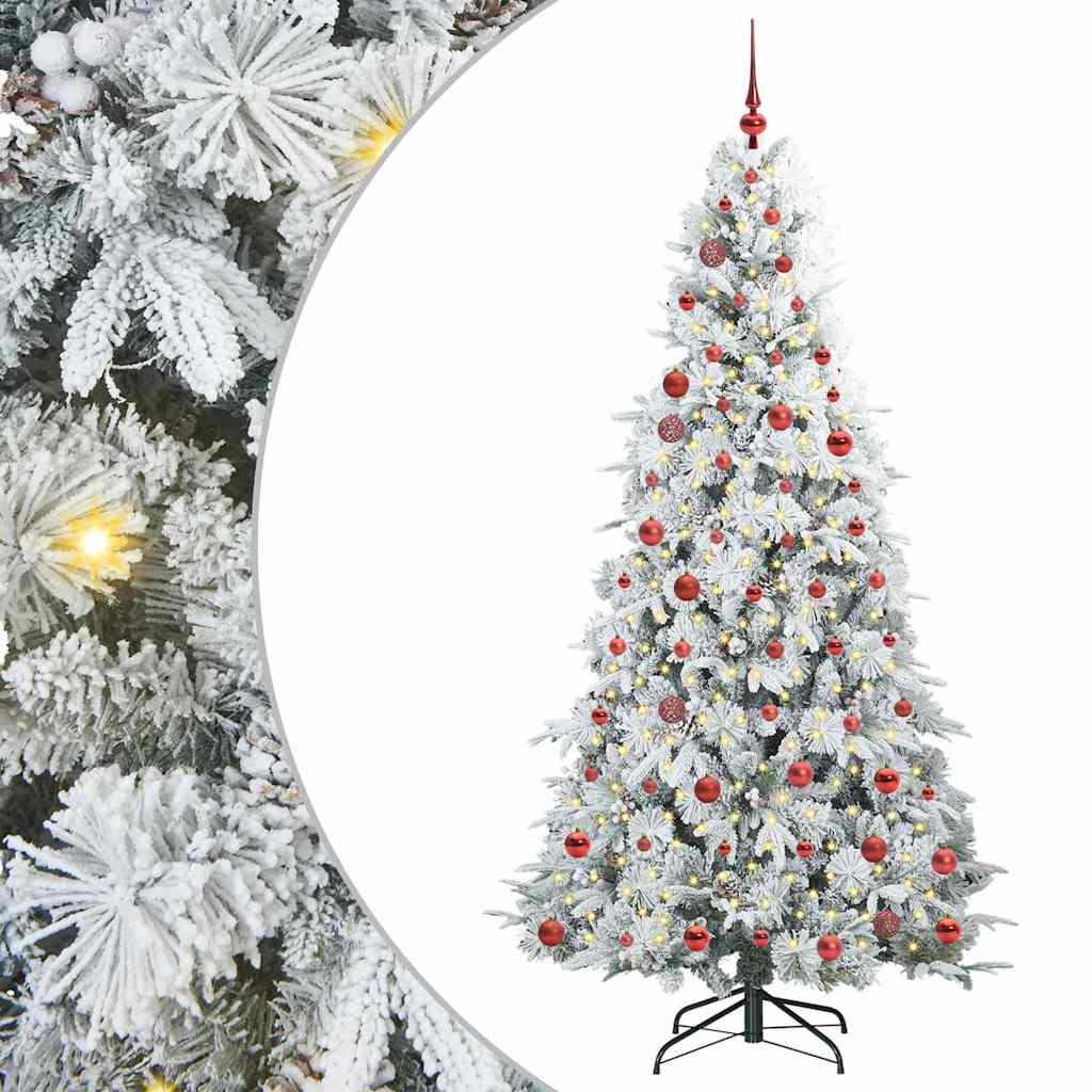 Artificial Hinged Christmas Tree White 210 cm PE and PVC