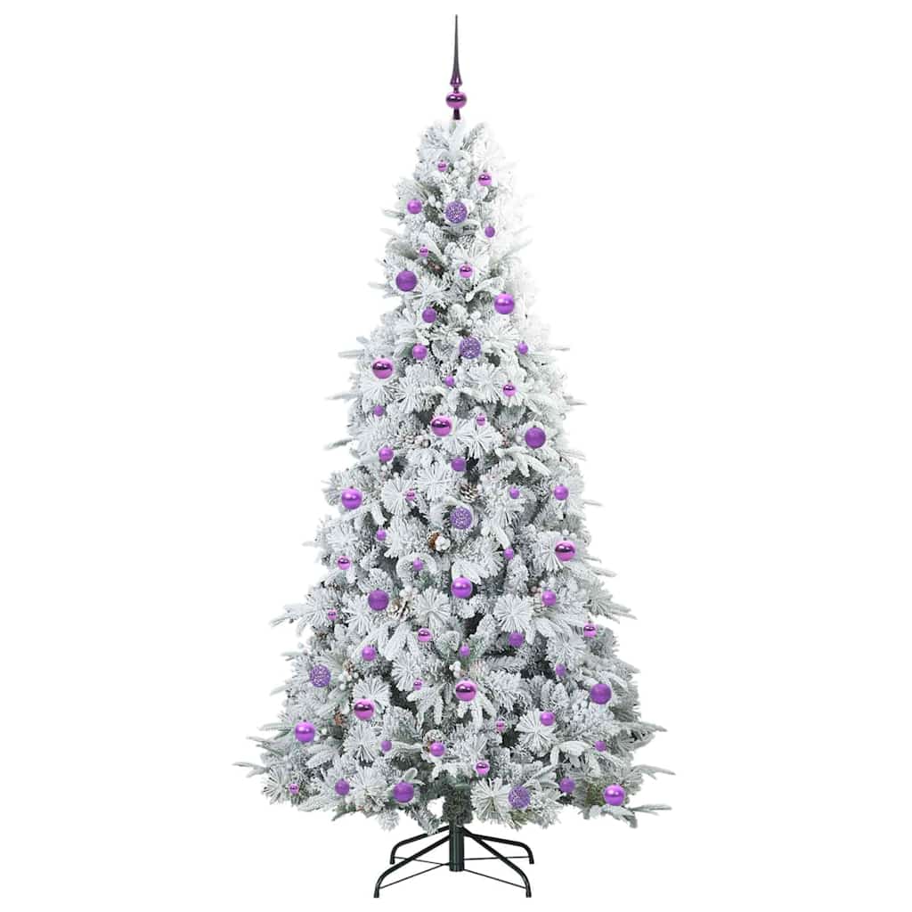 Artificial Hinged Christmas Tree White 210 cm PE and PVC