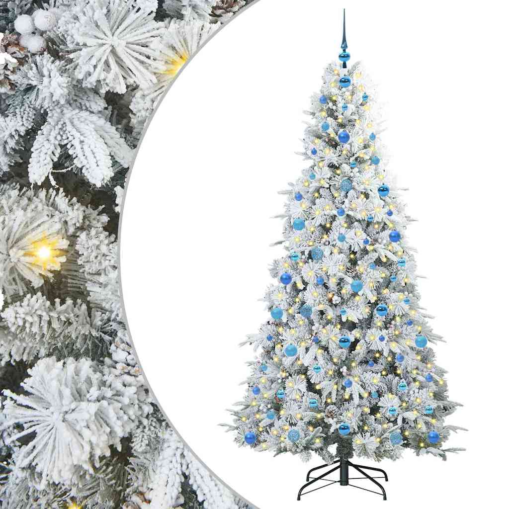 Artificial Hinged Christmas Tree White 210 cm PE and PVC