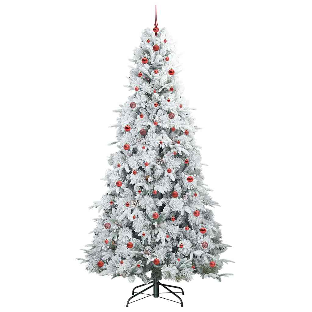 Artificial Hinged Christmas Tree White 240 cm PE and PVC
