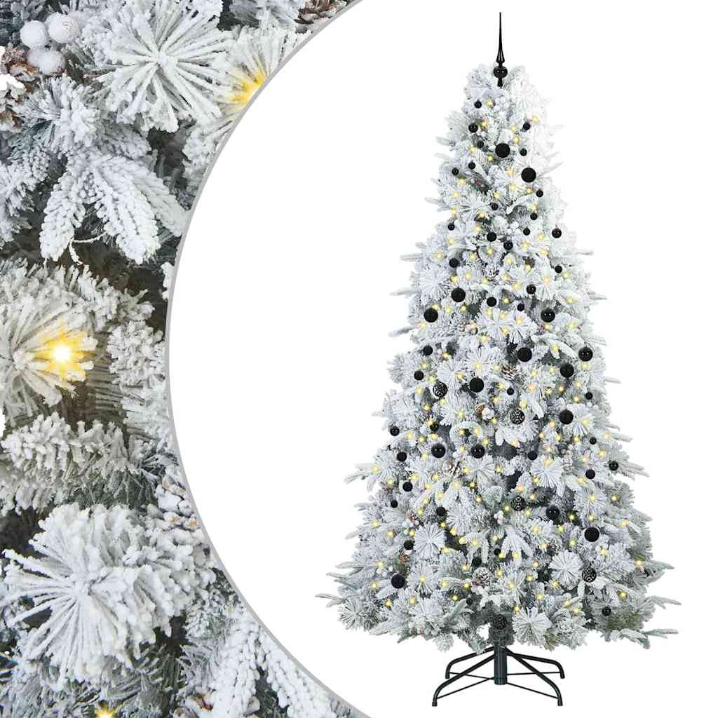 Artificial Hinged Christmas Tree White 240 cm PE and PVC