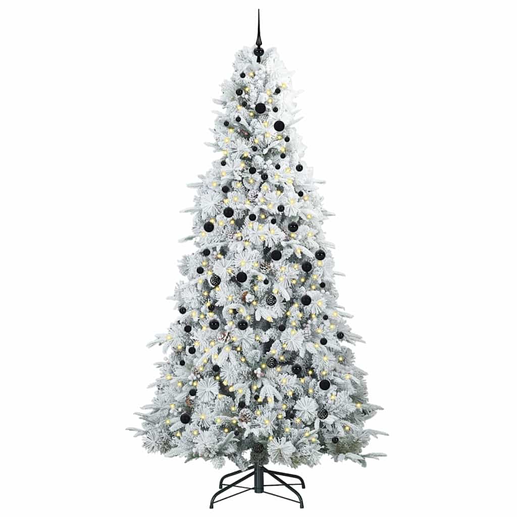 Artificial Hinged Christmas Tree White 240 cm PE and PVC