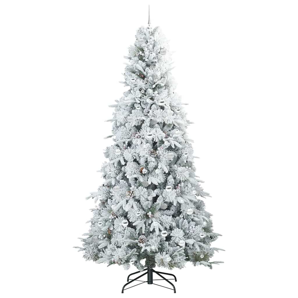 Artificial Hinged Christmas Tree Green and white 240 cm