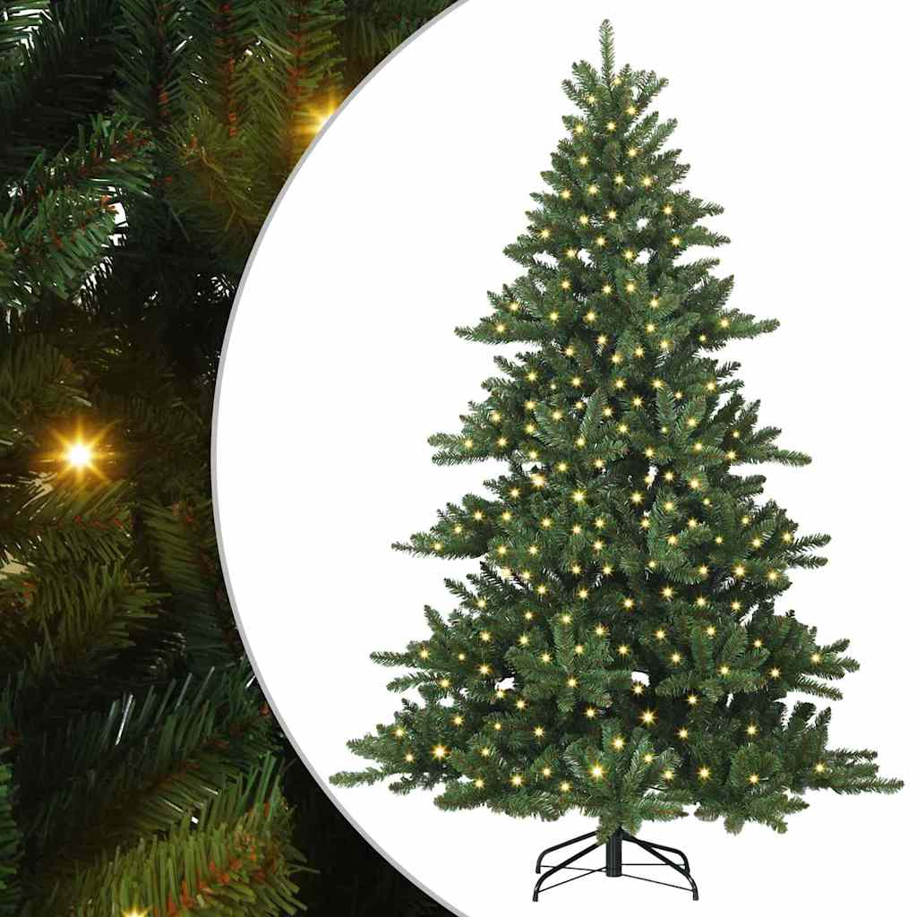 Artificial Hinged Christmas Tree Green 210 cm PVC and Steel