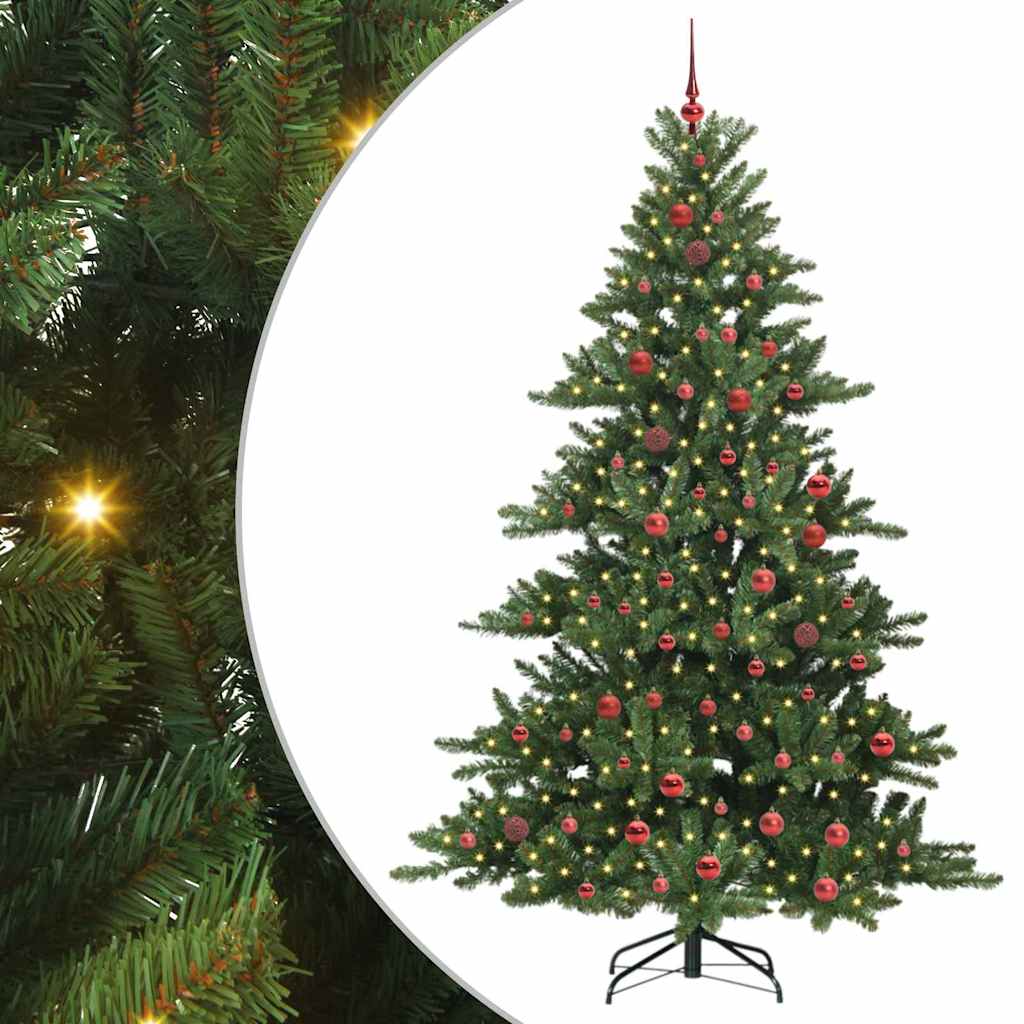 Artificial Hinged Christmas Tree Green 210 cm PVC and Steel