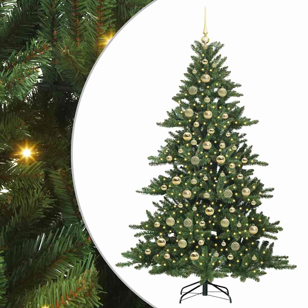 Artificial Hinged Christmas Tree Green 210 cm PVC and Steel