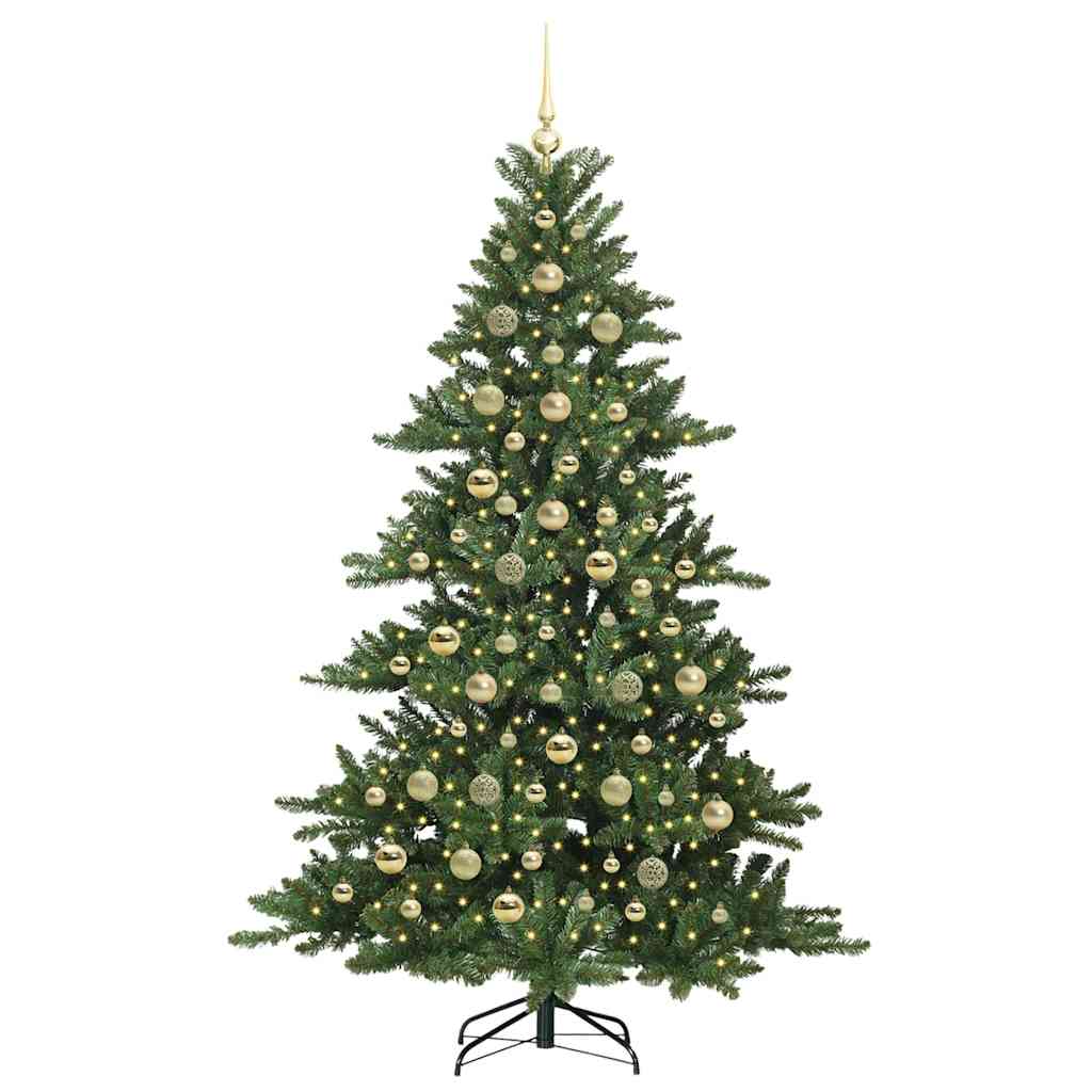 Artificial Hinged Christmas Tree Green 210 cm PVC and Steel