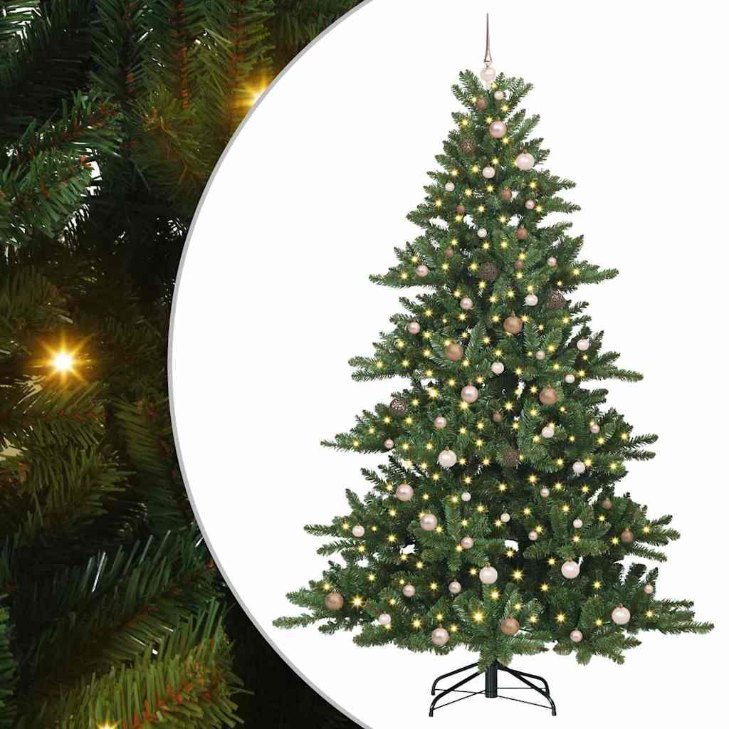 Artificial Hinged Christmas Tree Green 240 cm PVC and Steel