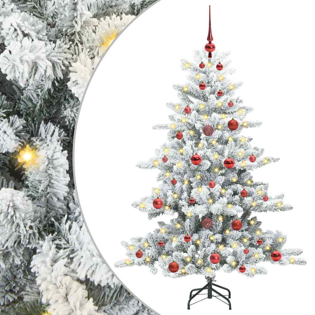 Artificial Hinged Christmas Tree White 150 cm PVC and Steel