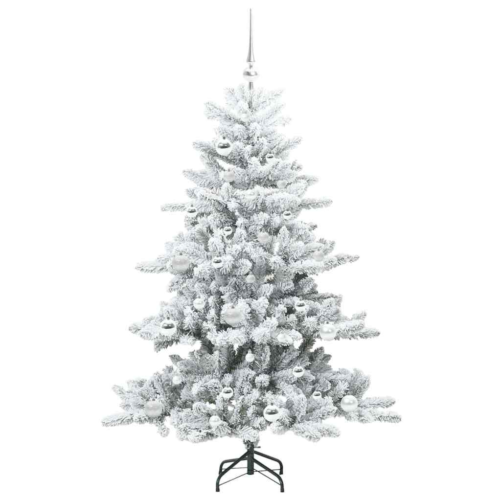 Artificial Hinged Christmas Tree White 150 cm PVC and Steel