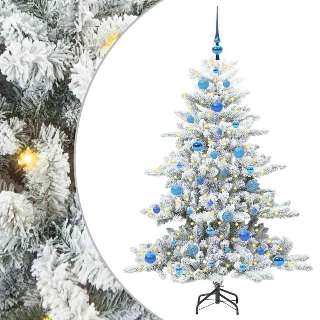 Artificial Hinged Christmas Tree White 150 cm PVC and Steel